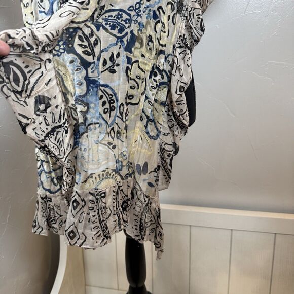 Chico’s Ruffle Floral Scarf Long Beachy Boho *FLAW* - Picture 4 of 13